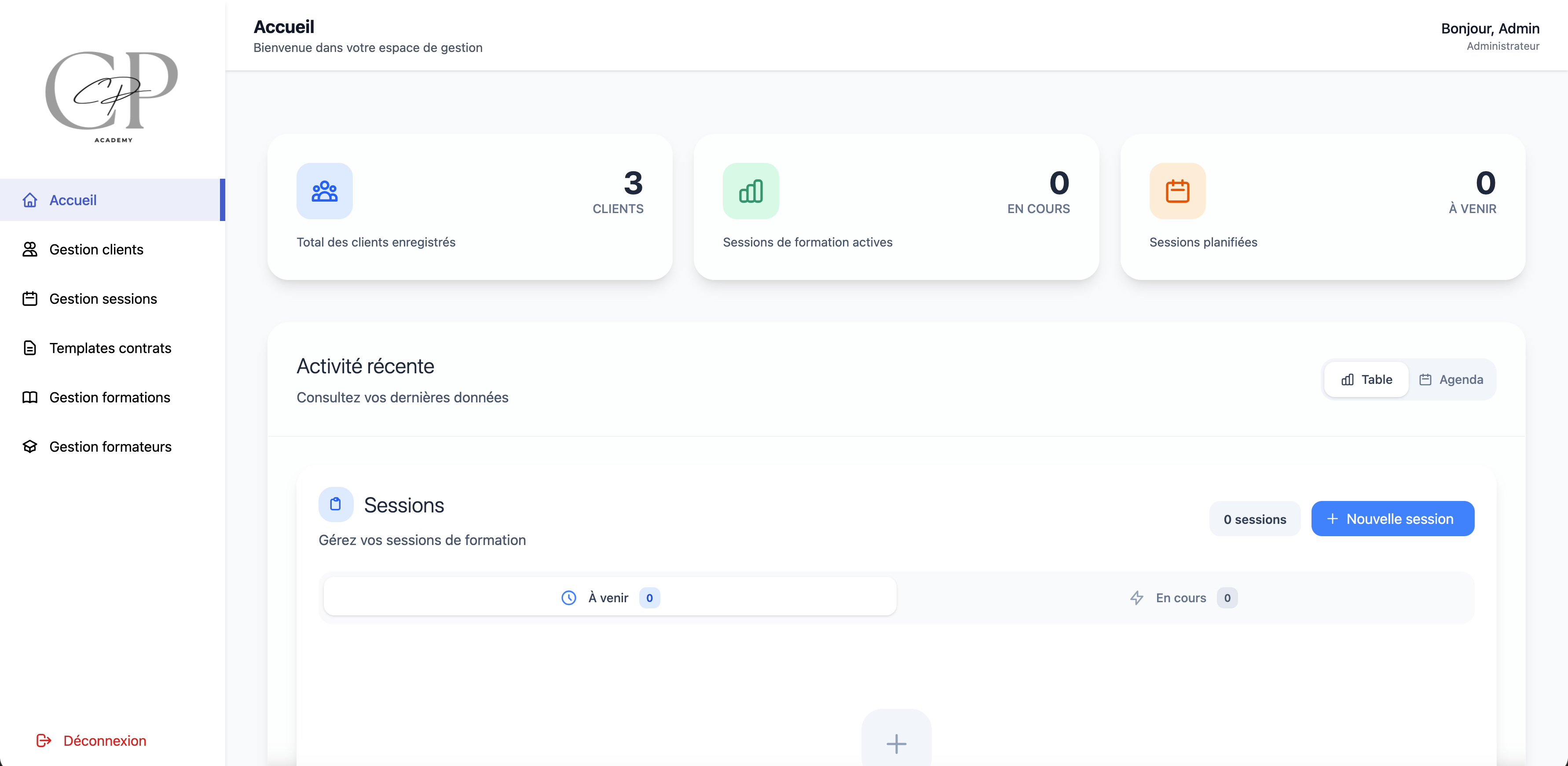Projet CP Academy CRM - Création site web